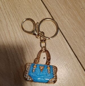 Blue and Gold Handbag Keychain/Bag Charm
